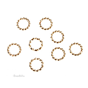Соединительные кольца витые разъемные 8 мм, золото, 144 шт. (05GP)