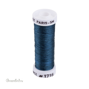 Шелковая объемная нить Au Ver a Soie Soie de Paris, серо-синий, 5 м (#1716)