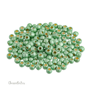 Бисер TOHO Round 6/0 гальванизированный матовый, зеленая морская пена (#PF560F), 10 г