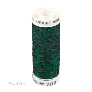 Металлизированная нить AVAS Antique, темно-изумрудный, 100 м (#209)