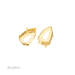 4707 Оправа для ювелирного кристалла Slim Trilliant FS 13,6х8,6 мм, золото