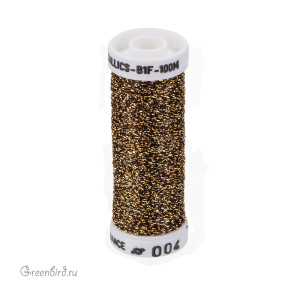 Металлизированная нить AVAS B1F, черный/золото, 100 м (#004)