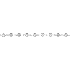Цепочка декоративная с шариками, родий, 30 см (SVA-Chain-87R)