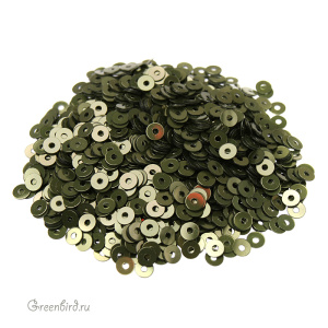 Пайетки 3мм плоские Verde Salvia (#7049)