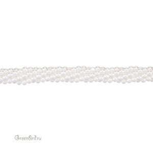 Crystalbird Жемчуг круглый 3 мм, снежно-белый, нить (#01)