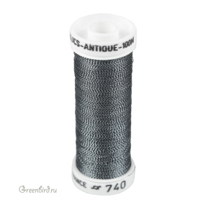 Металлизированная нить AVAS Antique, темный металл, 100 м (#740)