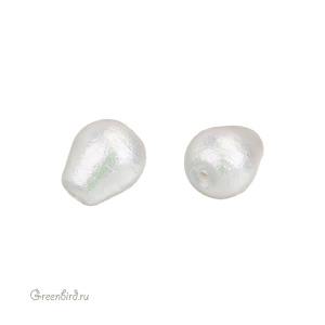 Хлопковый жемчуг "Капля" 8х11 мм, Rich White, 1 шт. (#CTP011-811-RichWhite)