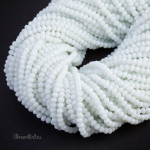 Бусины граненые рондели 4,5 мм, алебастр, нить (#SVAB1502)