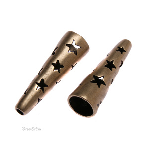JBB Концевик-конус "Звезды", ант. латунь (J62-206)