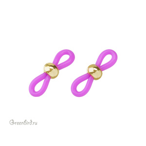 Цветной держатель-концевик для очков, сиреневый, золото, 1 шт. (#SVA-004G)
