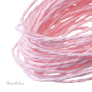 Крученая рафия, 2 мм, розовый матовый (#4286)