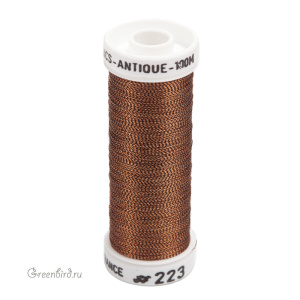 Металлизированная нить AVAS Antique, медь/черный, 100 м (#223)