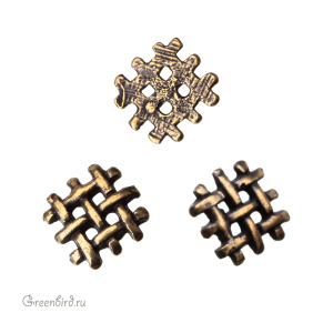 "Фактура земли", коннектор, ант. латунь, 1 шт. (#Л0228)