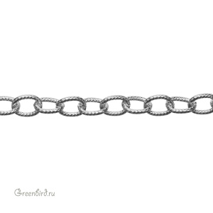 Цепочка фигурная 9 мм, родий, 30 см (#Chain-50R)