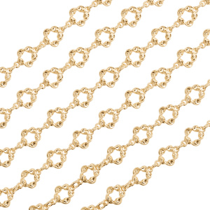 Цепочка фигурная, витое звено, 6,5 мм, золото, 30 см (#Chain-119G)