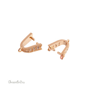 Бейл с фианитами "Лента", золото, 1 шт. (#SVA-BAIL-45G)