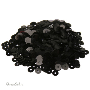 Пайетки LM Paris 4мм плоские, Noir (#LM11)