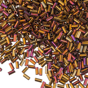 Бисер MIYUKI Bugle 3mm – Metallic Gold Iris (#462), 10 г