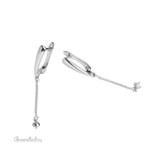 Швензы для вклеивания с английским замком, родий, пара (#SV1701-0785)