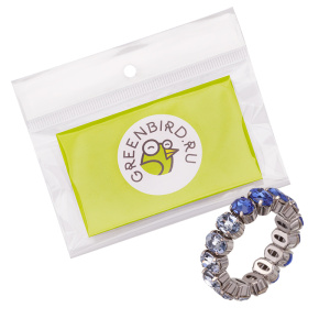 Набор для создания кольца из кристаллов CRYSTALBIRD, голубой микс, родий