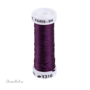 Шелковая объемная нить Au Ver a Soie Soie de Paris, темно-сливовый, 5 м (#1316)