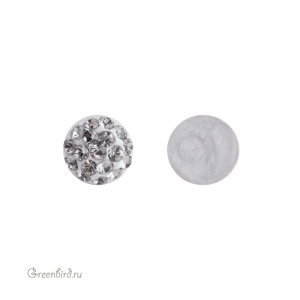 Swarovski 86601 Кабошон с кристальным паве 6 мм, черный алмаз (#215), 1 шт.