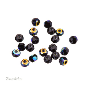 Swarovski 5000 Бусины круглые 2 мм, черный радужный (#280AB), уп. 20 шт.
