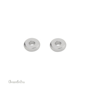 Бусина-разделитель "Шайба" 4,9х1,7 мм, родий, 1 шт. (#SVABM-27R)