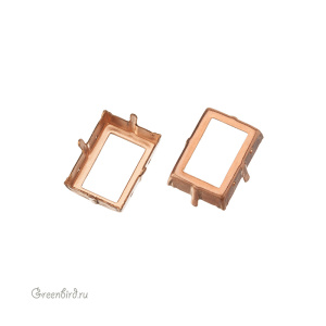 4527 Оправа для ювелирного кристалла Step Cut FS 18х13 мм, томпак