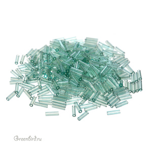 Бисер MIYUKI Bugle 6mm – Transparent Seafoam Luster (#2445), 10 г