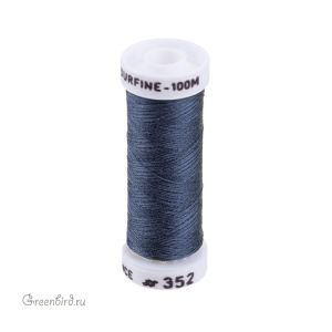 Шелковая нить Au Ver a Soie Soie Surfine, приглушенный темно-синий, 100 м (#352)