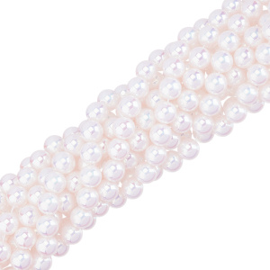 Crystalbird Жемчуг круглый 10 мм, глянцевый кремово-розовый, нить (#514)