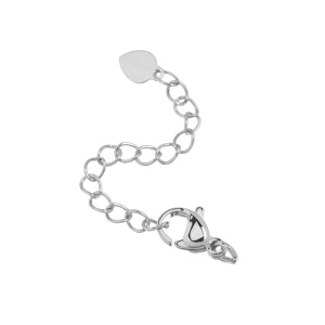 Замок-лобстер с удлинителем, родий, 1 шт. (#SV1701-JS-11R)