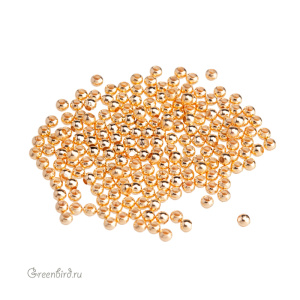 Металлический бисер 2 мм, золото, 2 гр (#SVABM-200G)