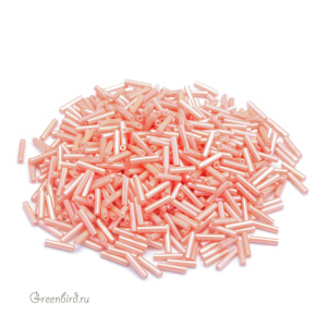 Бисер MIYUKI Slender Bugle 6 мм – Semi Matte Opaque Salmon (#596), 10 г