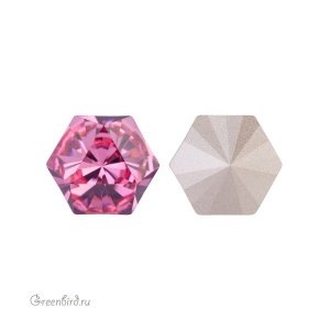 Swarovski 4699 Призматический гексагон 6x6,9 мм, розовый (#209), 1 шт.