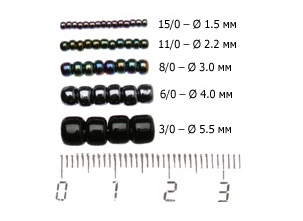 Размеры японского бисера 