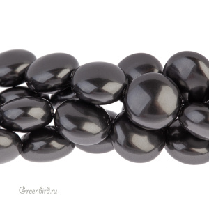 Swarovski 5860 Жемчуг плоский 14x8 мм, черный (#298), 1 шт.