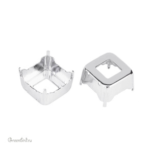 4499 Оправа для Prismatic Square Fancy Stone 20 мм, томпак/родий