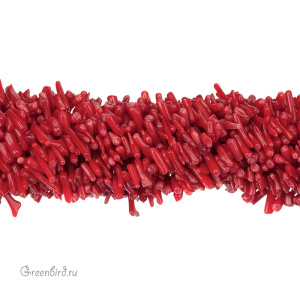 Бусины из коралла, красный, нить (#SV-CORAL-03)