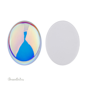 Swarovski 2196/4 Клеевые стразы Кабошон Овал 30х22,7 мм, пудрово-серый радужный (#001L105A), 1 шт.