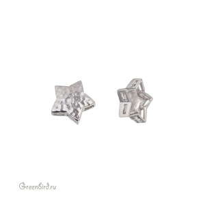 Коннектор "Звездочка", матовый родий, 1 шт. (9E796), Корея