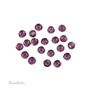 Swarovski 5000 Бусины круглые 2 мм, аметист (#204), уп. 20 шт.