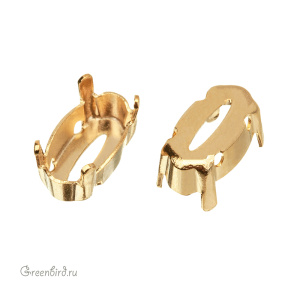 4162 Оправа для ювелирного кристалла Elongated Oval FS 18х9,5 мм, золото