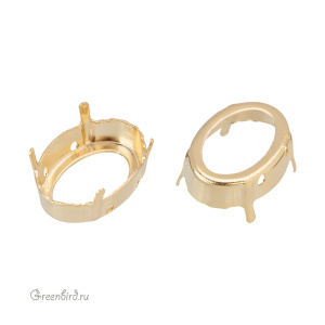 4120 Оправа для ювелирного кристалла Oval Fancy Stone 18х13 мм, золото