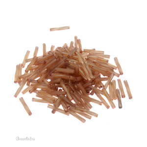 Бисер MIYUKI Twisted Bugle 12mm – Gold Antiqued Matte Transparent Topaz (#1262), 10 г