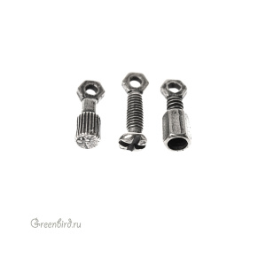 "Стимпанк", подвеска, ант. серебро, 3 шт. (#С1427)