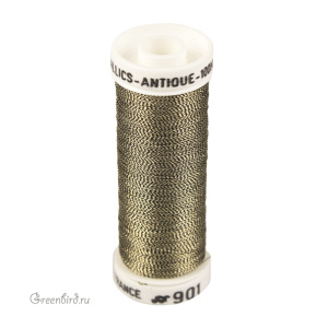 Металлизированная нить AVAS Antique, золото/черный, 100 м (#901)
