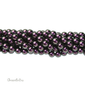 Swarovski 5810 Жемчуг 5 мм, иризирующий пурпурный (#943), уп. 20 шт.