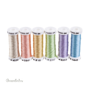 Набор шелковых нитей Au Ver a Soie Soie de Paris 6 Nuances — Pastel